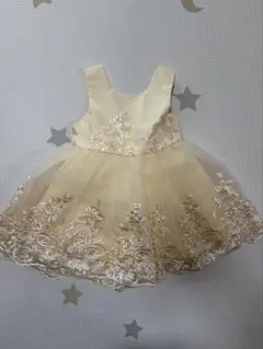 美品　SHEIN 黄色　刺繍　ドレス　ベル　バースデーフォト