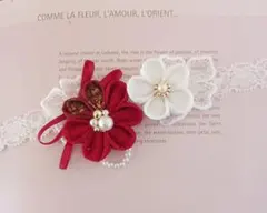 初節句♡ひな祭りベビーヘアーバンド　髪飾り　袴　100日祝い