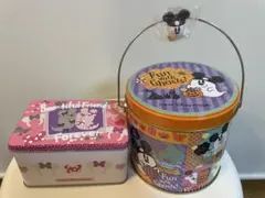 【空き缶2点】ディズニー ハロウィーン 限定 お菓子缶 まとめ売り