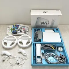 動作品 Nintendo Wii本体 付属品フルセット ハンドル 外箱ソフト他有