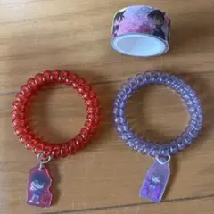 名探偵コナン　ダイソー　ヘアゴム　マスキングテープ　　江戸川コナン　灰原哀