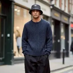 【m6】90-00s J.CREW ケーブルニット セーター L ヴィンテージ