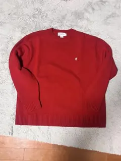 GYMPHLEX ウールカシミヤクルーネックプルオーバーニット　RED