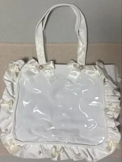 ザッカマート A4 フリルデザイン トートバッグ ホワイト 痛バッグ