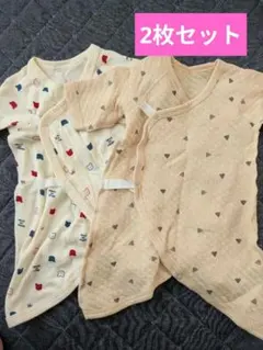 コットン製コンビ肌着2点セット　厚手