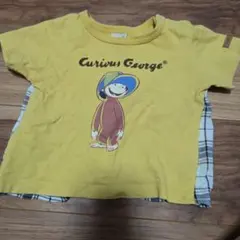おさるのジョージ Tシャツ イエロー チェック柄