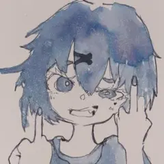 Ｎｏ．57 オリジナル手描き原画イラスト 一点物 「反抗期もラメってる」