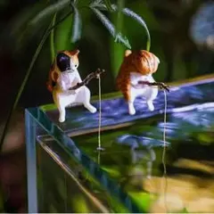 フィギュア　猫　釣り　アクアリウム　テラリウム　インテリア　オブジェ　ペット