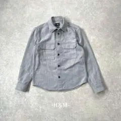 H&M/シャツジャケット/XS/グレー/フラップポケット/綺麗め/カジュアルのサムネイル