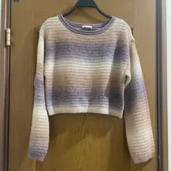 GU グラデーション クロップドニット Lサイズ