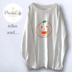 【ニコアンド】フルーツロングスリーブTシャツ 長袖カットソー オレンジ ロンT
