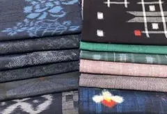 しAOO魅惑の紬古布❣️着物リメイクはぎれ17×40〜50cm 12種