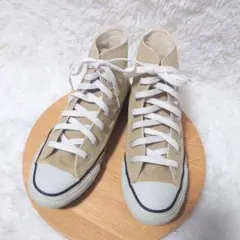 コンバース ハイカット キャンバス スニーカー ベージュ 24cm