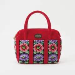 FEILER 花柄刺繍 トートバッグ 赤
