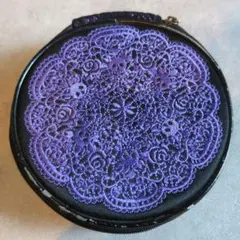 【ANNA SUI】化粧ポーチ ミラー付きポーチ 刺繍ポーチ ラウンド 丸のサムネイル