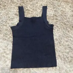 SHEIN リブニット キャミソール タンクトップ ブラック