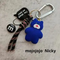 mojojojo じゃらじゃらキーホルダー 青ネコ 猫 黒 ブラック Nicky