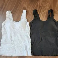 レース付きパッド入りキャミソール2枚セット