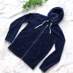 nano universe【S】触り心地感触◎ ネイビー フルジップ パーカー