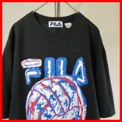 90sヴィンテージ【FILA】Tシャツ　グラフィックビッグプリント　ブラック：L