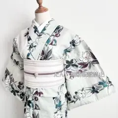[百合]浴衣　単品　変わり織　日本製生地使用