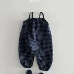 BONITO ボニート　チェック柄オーバーオール　ネイビー　新品　M