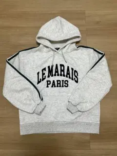 男の子 女の子 160cm 長袖 パーカー ホワイト グレー 秋冬服