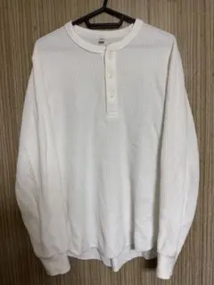 UNIQLO ワッフルヘンリーネック サーマル ホワイト S