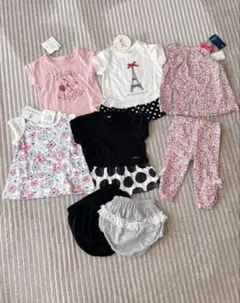 ベビー服セット 花柄 ドット柄など おまとめ売り