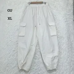 GU ジーユー カーゴプルオンパンツ XL 裏地あり ウエストゴム 大きいサイズ