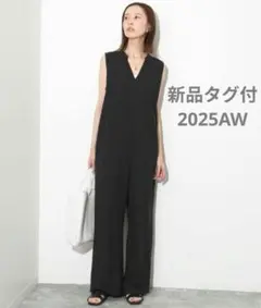 新品タグ付き　SLOBE IENAリラックスイージーVネックオールインワン　黒