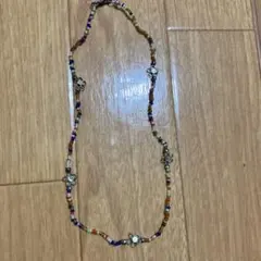 カラフルビーズ チョーカー 花モチーフ茨城水戸のレトロなお店で購入