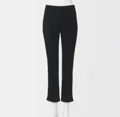 無印良品　なめらかリブストレートレギンス　 L 黒　レギンスパンツ