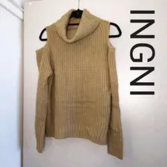 INGNI オープンショルダー タートルネック ニット トップス レディース