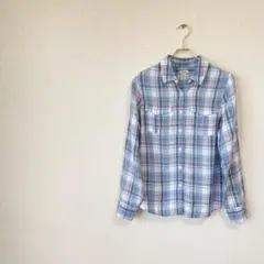 美品 L.L.Bean L/S リネンシャツ M マドラスチェック