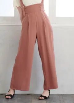 MAJESTIC LEGON バックリボン細サス付パンツ　ピンク　S