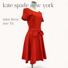 kate spade NEW YORK】フレア ワンピース 赤 ノースリーブ - メルカリ