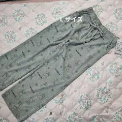 新品レディースL ミッフィー 70周年 総柄スウェットズボン グレー