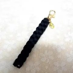 【ハンドメイド品】　パラコード　ティーホルダー　ゴルフ　ブラック　チャーム付き