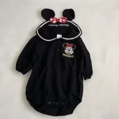 futafutaフタフタディズニーミニーマウス 耳付きロンパース 70