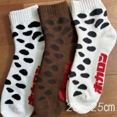 新品　ホカロン　ウシ柄　靴下　3足組　　総パイル　ルームソックス