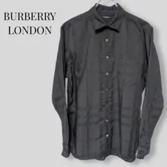 BURBERRY LONDON バーバリー 長袖シャツ 黒 シャドーチェック Lのサムネイル