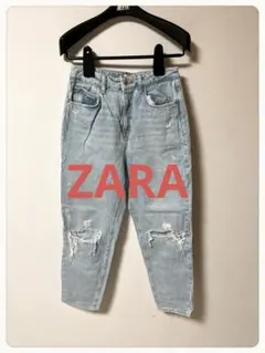 ☘️P1☘ZARA ダメージ デニム ジーンズ 38のサムネイル