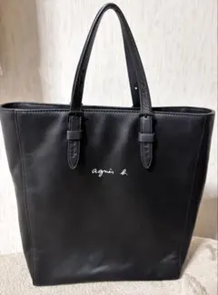【美品】agnes b アニエスベー トートバッグ 2way ブラック 牛革
