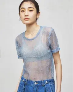 Whim Gazette 【GEMINI】 レースTシャツ スカイブルーのサムネイル