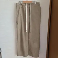 コーデュロイ タイトスカート ベージュ