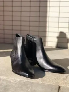 Chikashitsu＋ 本革 ヒールブーツ 26cm ブラック - メルカリ