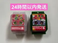 d*2様 ■ 昭和レトロ ハートのケースに入った消しゴム 緑色 SEIKA ■ ハート 日本製 消しゴム セット 昭和 レトロ レア 昔 当時物 おもちゃ