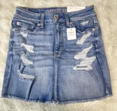 《新品タグ付き》AMERICAN EAGLE デニム　ダメージミニスカート　Sのサムネイル