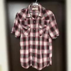 BACK NUMBER 半袖シャツ チェック柄 レッド XLのサムネイル